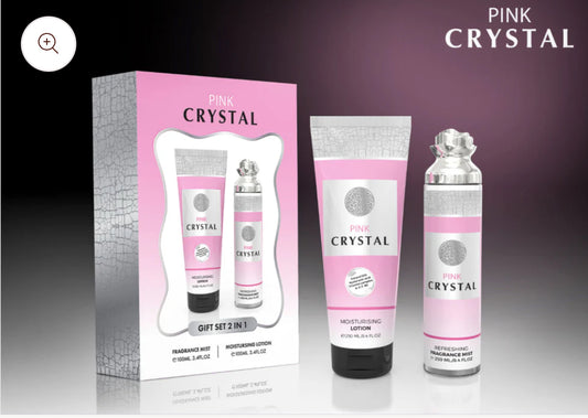 PINK CRYSTAL FRAGRANCE MIST + LOTION GIFT SET 2 IN 1 - 100ML (3.40z) BY MILESTONE