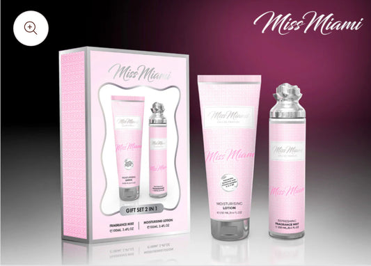 MISS MIAMI FRAGRANCE MIST + LOTION GIFT SET 2 IN 1 - 100ML (3.40z) BY MILESTONE