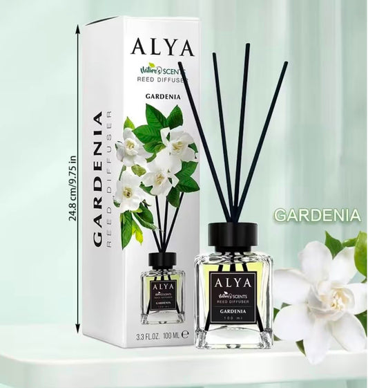 ALYA- Gardenia Reed Diffuser, 3.3 Fl Oz, 100 ml,